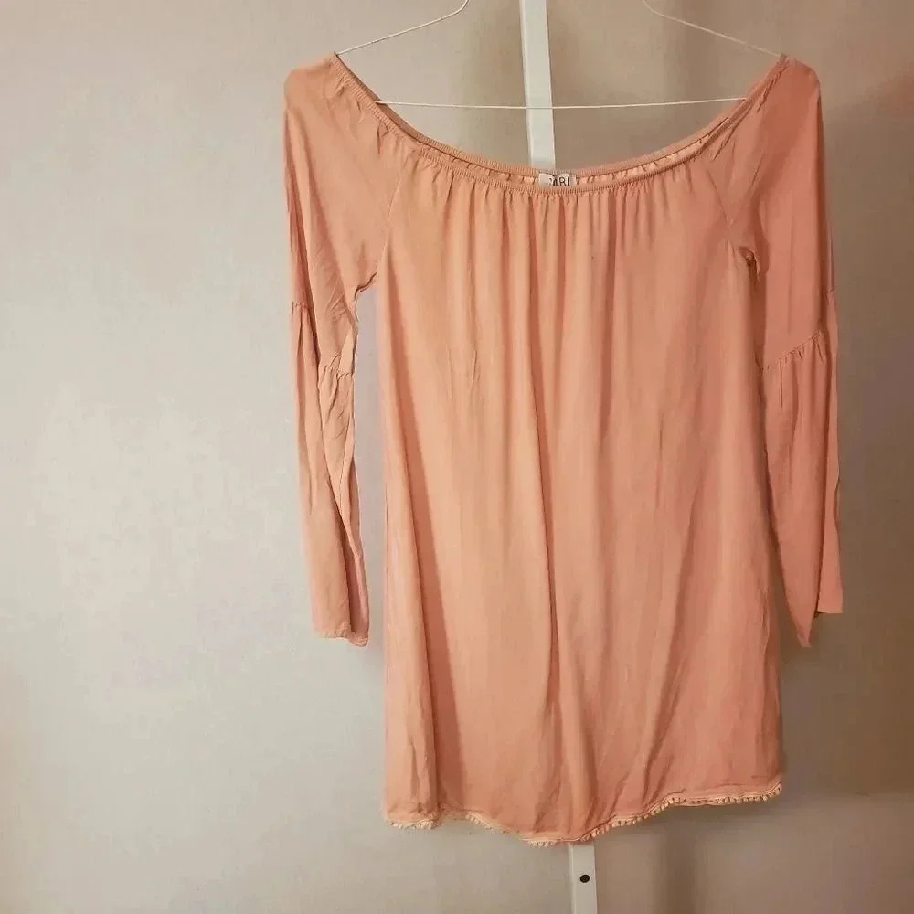 TOBI peach off the shoulder 3/4 sleeve blouse Size XS